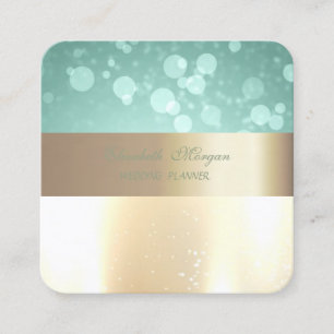 Elegantes modernes Glamour, Imitate Gold, Bokeh Quadratische Visitenkarte