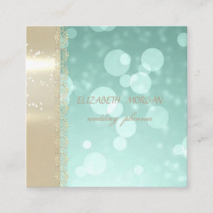 Elegantes modernes Glamour, Imitate Gold, Bokeh, S Quadratische Visitenkarte