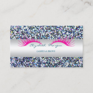 Elegantes modernes Glitter, falsche Wimpern Visitenkarte