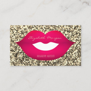 Elegantes modernes Glitter, Lippen, Visagist Visitenkarte