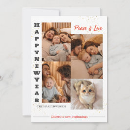 Elegantes, modernes, glückliches Neujahr 4 - Multi Feiertagskarte