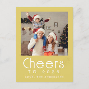 Elegantes, modernes, glückliches New Year 2026 Fam Feiertagspostkarte