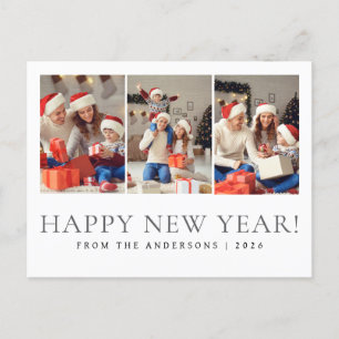 Elegantes, modernes, glückliches New Year Family F Feiertagspostkarte