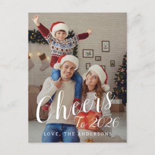 Elegantes, modernes, glückliches New Year Family F Feiertagspostkarte