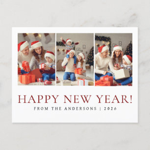 Elegantes, modernes, glückliches New Year Family F Feiertagspostkarte