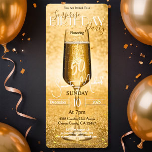 Elegantes, modernes Gold Adult Geburtstags-Überras Einladung