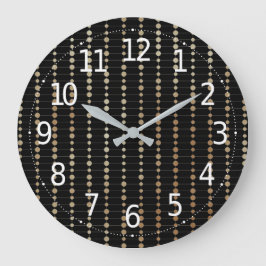 Elegantes modernes Gold Beads Circles Dots Pattern Große Wanduhr