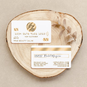 Elegantes, modernes Gold Black Credit Card Logo Visitenkarte