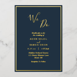 Elegantes, modernes Gold, das wir Hochzeiten mache Folieneinladung