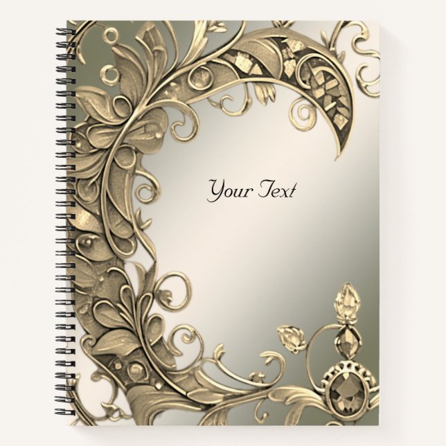 Elegantes, modernes Gold Decorative Notebook Notizbuch (Vorderseite)