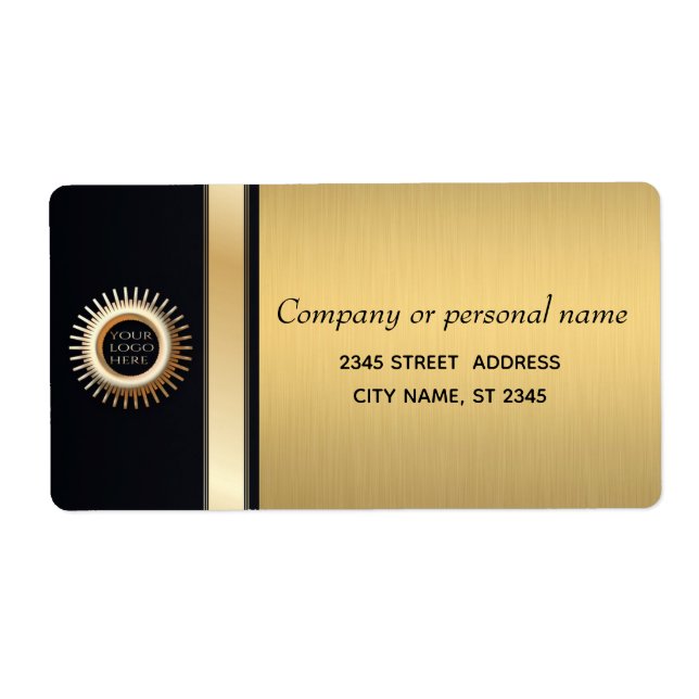 Elegantes, modernes Gold / schwarzes Logo (Vorne)