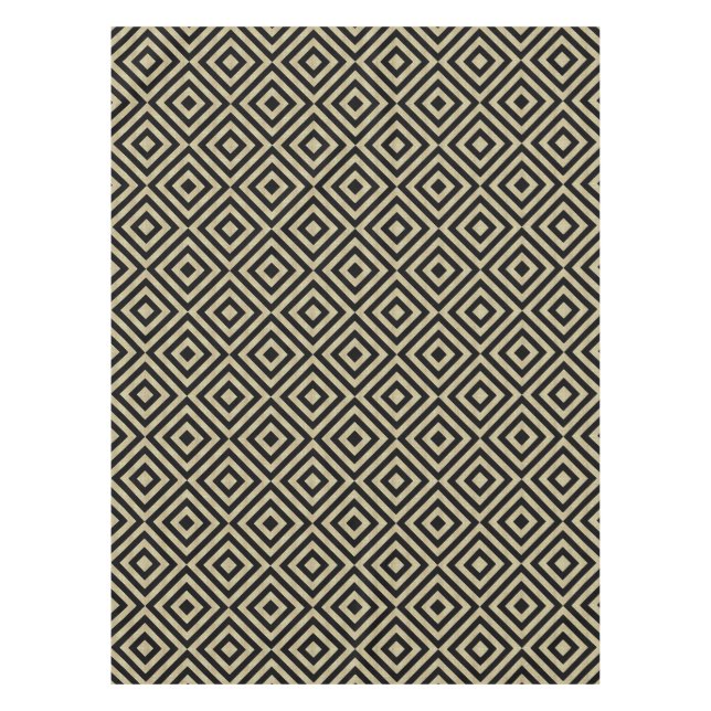 Elegantes, modernes Gold Squares Diamonds Tiles-Mu Tischdecke (Vorderseite)