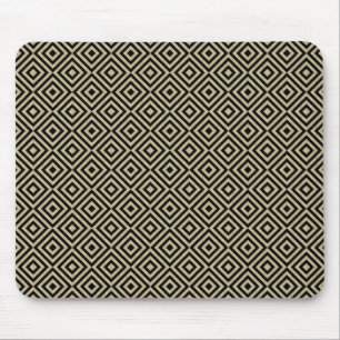 Elegantes, modernes Gold Squares Diamonds Tiles Pa Mousepad