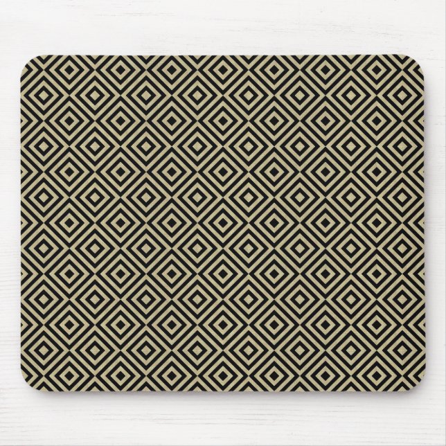 Elegantes, modernes Gold Squares Diamonds Tiles Pa Mousepad (Vorne)