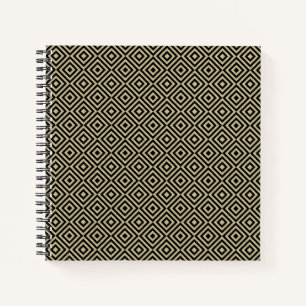 Elegantes, modernes Gold Squares Diamonds Tiles Pa Notizbuch