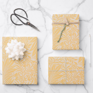 Elegantes modernes goldenes Blumenmuster Geschenkpapier Set