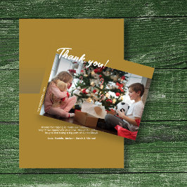 Elegantes modernes Goldenes Foto Vielen Dank Karte