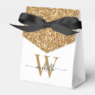 Elegantes modernes goldenes Glitter Monogramm Name Geschenkschachtel