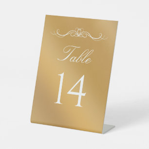 Elegantes modernes goldenes Gradient-Hochzeitstisc Sockelschild