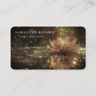 Elegantes modernes goldenes Lotus-Logo stilvolles Visitenkarte