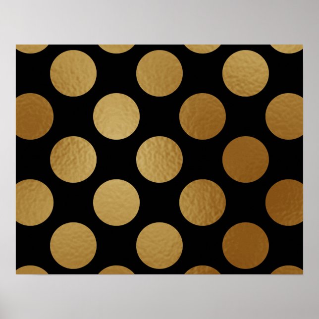 Elegantes, modernes goldenfarbenes Polka Dots Must Poster (Vorne)
