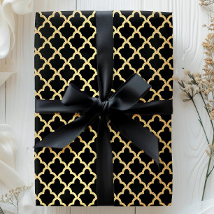 Elegantes modernes Goldfolie marokkanisches Gitter Geschenkpapier