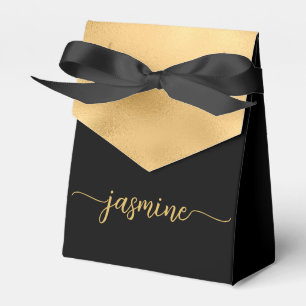 Elegantes modernes Goldfolie-Monogramm-Namensschri Geschenkschachtel