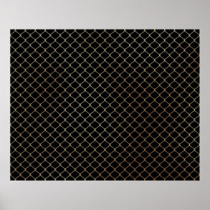 Elegantes modernes Goldzaun-Kettenmuster Poster