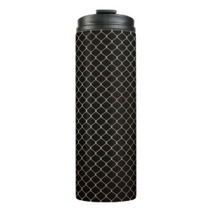 Elegantes modernes Goldzaun-Kettenmuster Thermosbecher