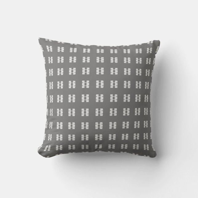 Elegantes modernes Gray-Muster Kissen (Vorderseite)