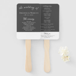 Elegantes, modernes Gray Wedding Programm Fächer