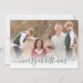 Elegantes, modernes Green Frohe Weihnachts-Script- Feiertagskarte
