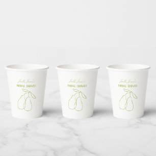 Elegantes, modernes Green Perfect Pear Brautparty Pappbecher