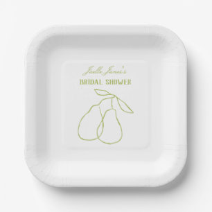Elegantes, modernes Green Perfect Pear Brautparty Pappteller