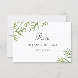 Elegantes modernes grünes Leaf Wedding RSVP
