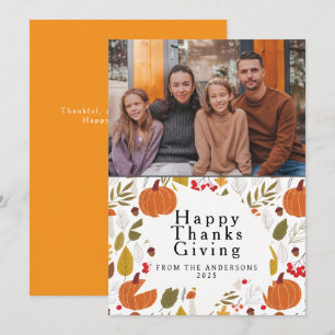 Elegantes modernes Happy Thanksgiving Herbstfoto Feiertagskarte