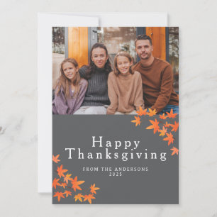 Elegantes modernes Happy Thanksgiving Herbstfoto Feiertagskarte