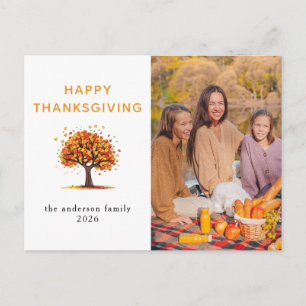 Elegantes modernes Happy Thanksgiving Herbstfoto Feiertagspostkarte