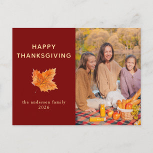 Elegantes modernes Happy Thanksgiving Herbstfoto Feiertagspostkarte