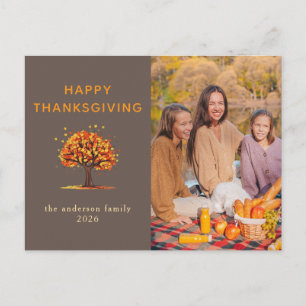 Elegantes modernes Happy Thanksgiving Herbstfoto Feiertagspostkarte
