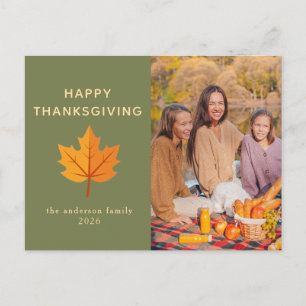 Elegantes modernes Happy Thanksgiving Herbstfoto Feiertagspostkarte