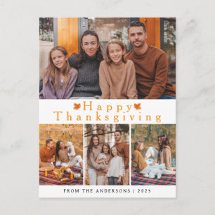Elegantes modernes Happy Thanksgiving Herbstfoto Feiertagspostkarte