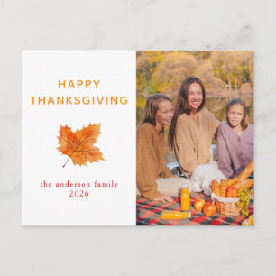 Elegantes modernes Happy Thanksgiving Herbstfoto Feiertagspostkarte