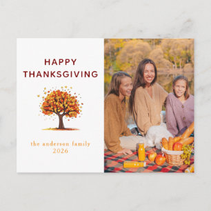 Elegantes modernes Happy Thanksgiving Herbstfoto Feiertagspostkarte