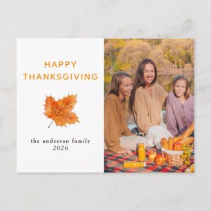 Elegantes modernes Happy Thanksgiving Herbstfoto Feiertagspostkarte