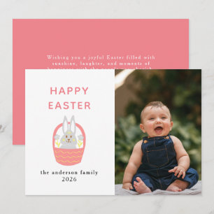 Elegantes modernes Hase Frohe Ostern Foto Feiertagskarte