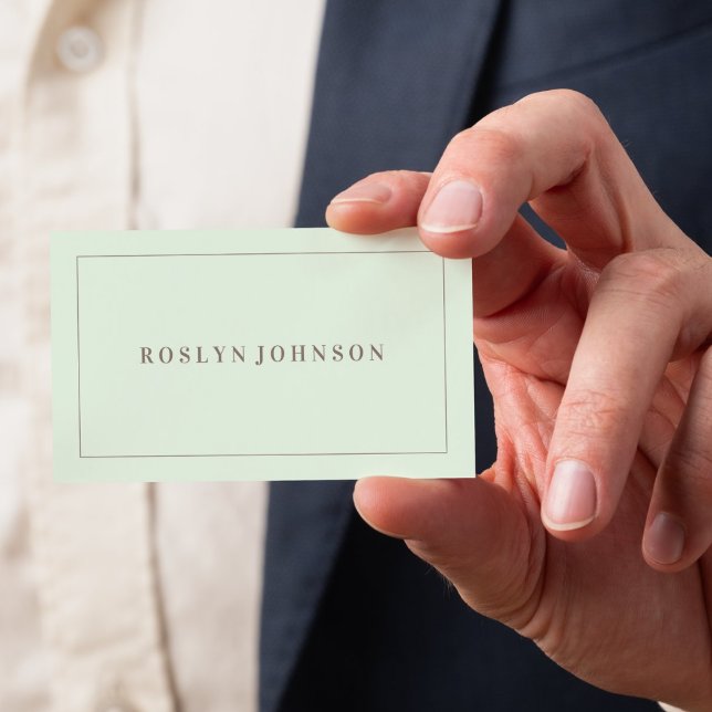 Elegantes modernes helles Salbeigrün Visitenkarte (Elegant Modern Light Sage Green Business Card)