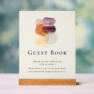 Elegantes modernes Herbstlaub Wedding Guest Book Acrylschild