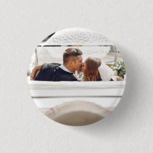 Elegantes modernes Hochzeitsgeschenk-Foto Button