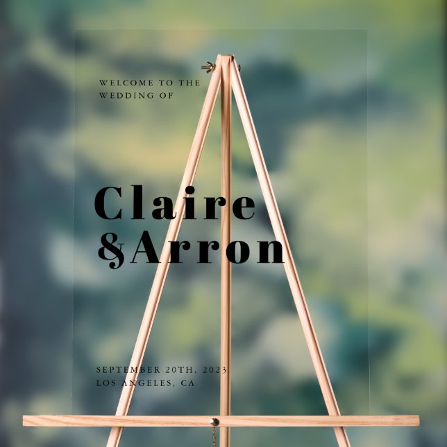 Elegantes modernes Hochzeitssymbol Acrylschild (Neutral)